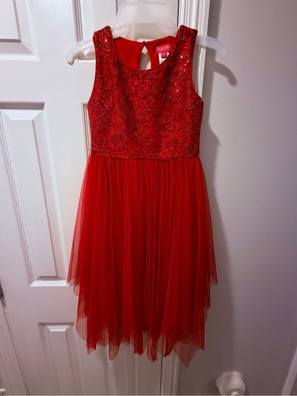 Zunie Red Lace & Tulle Girls' Party Dress size 7/8